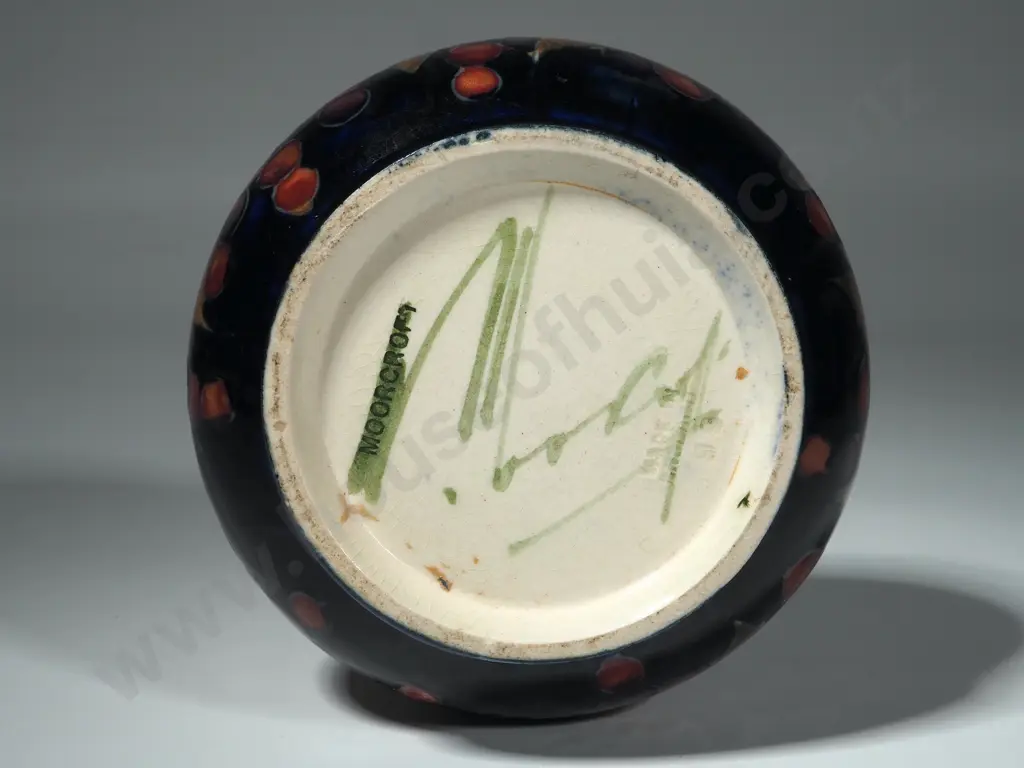 Large Moorcroft Bud Vase in the Pomegranate Pattern with Green Signature. Hgt  260mm Image 1++