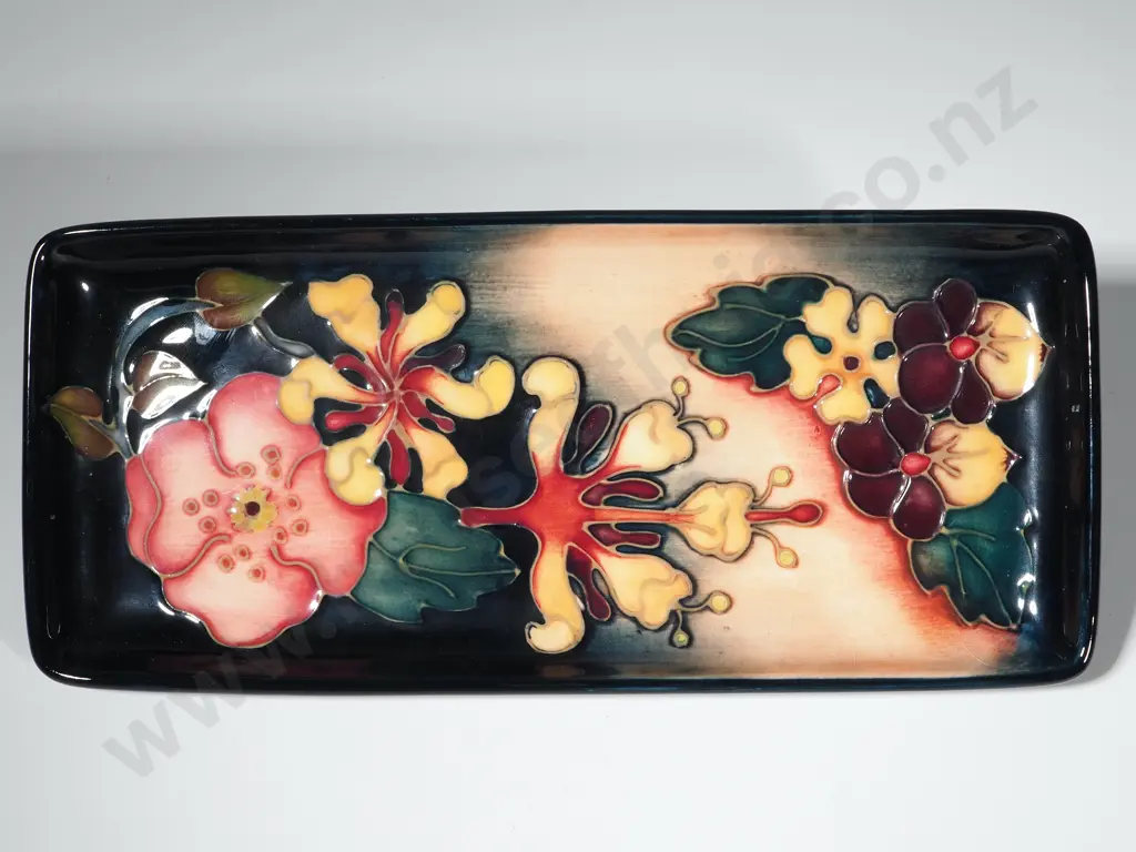 Moorcroft Pin Tray "Fuchsia" Pattern. 93 Length 200mm Image 1++