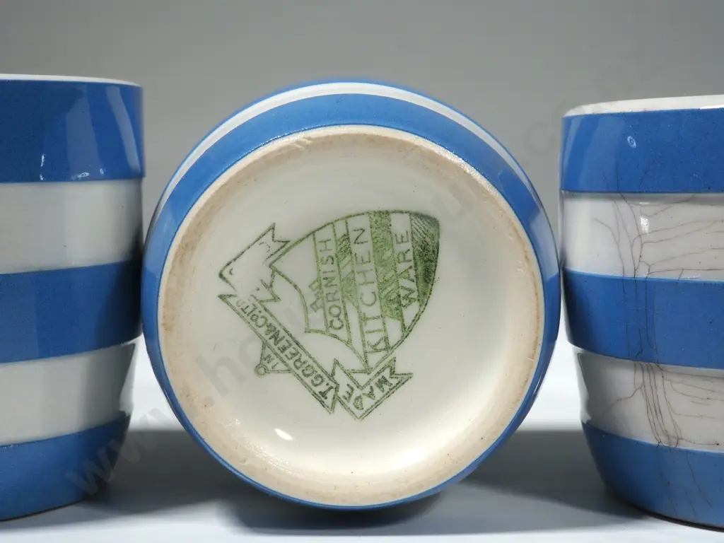 Blue Cornishware: Four Eggcups Image 1++