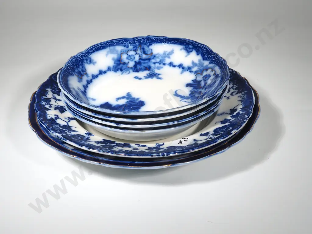 Six Blue China Plates Image 1++