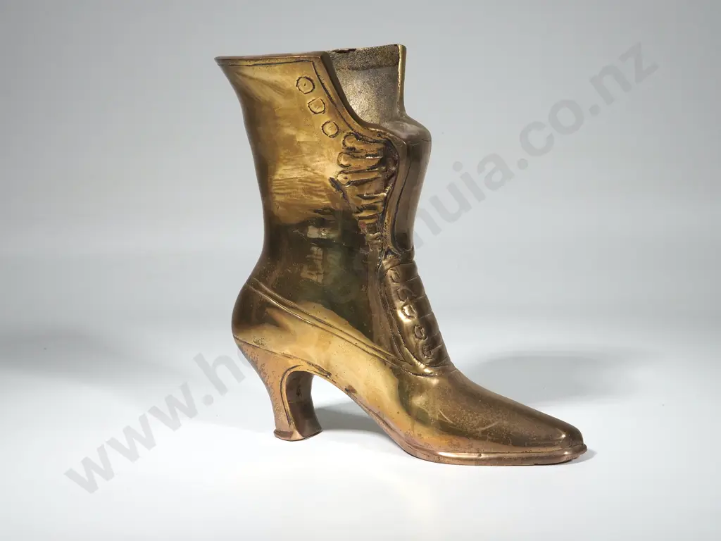 Large Brass Model of a Victorian Boot Image 1++