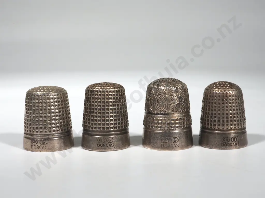 Assorted Lot of Four Dorcas Thimbles Marked CH Image 1++