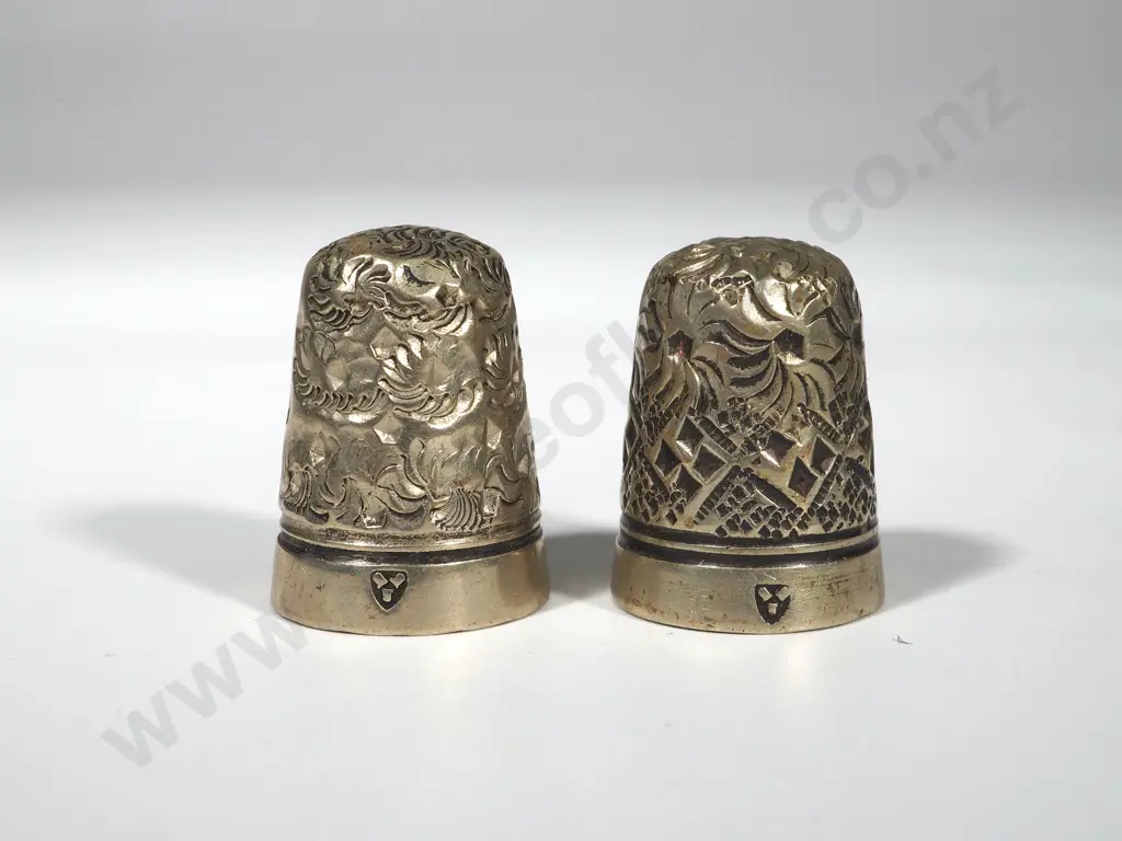 Two Ornate Metal Thimbles Image 1++
