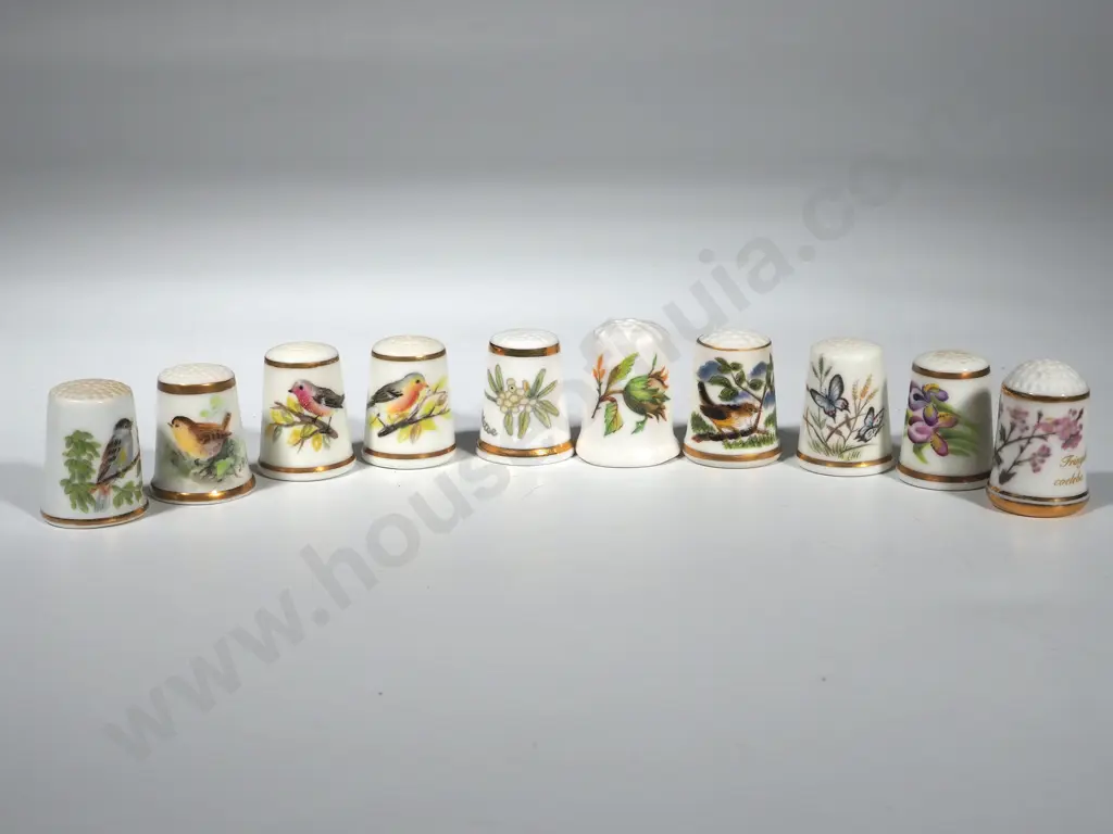 Collection of Ten China Thimbles Image 1++