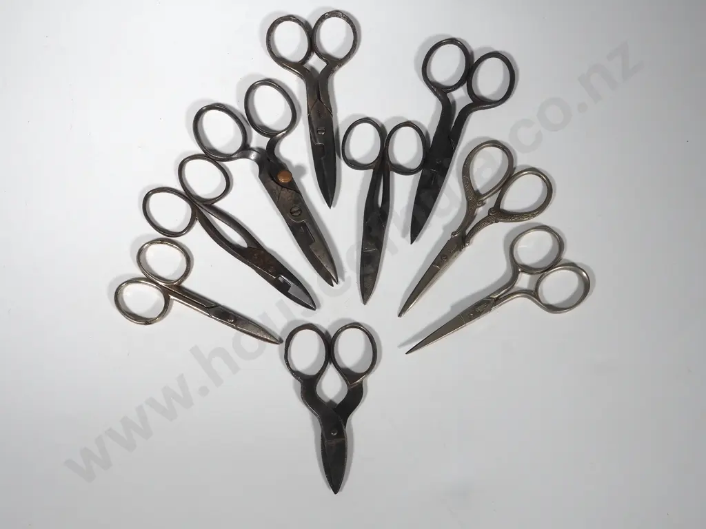 Ten Vintage Sewing Scissors Image 1++