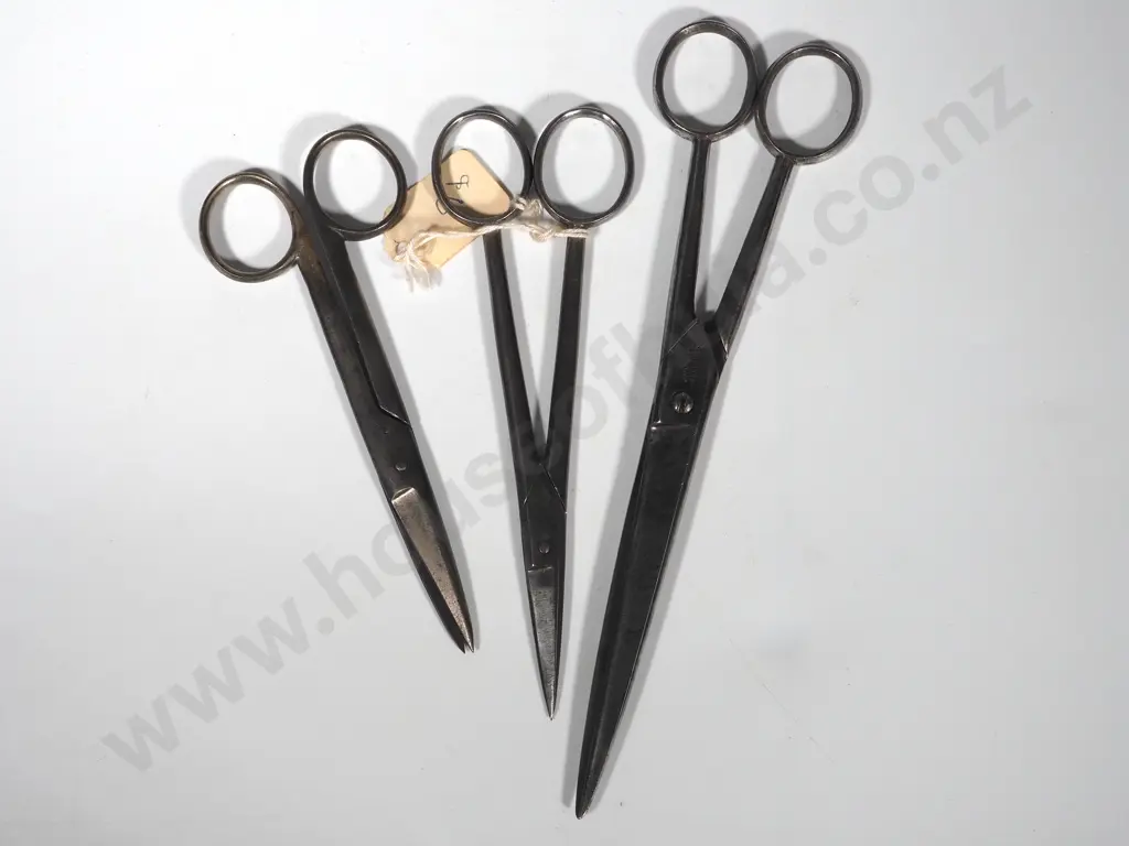 Three Pairs of Vintage Steel Scissors Image 1++
