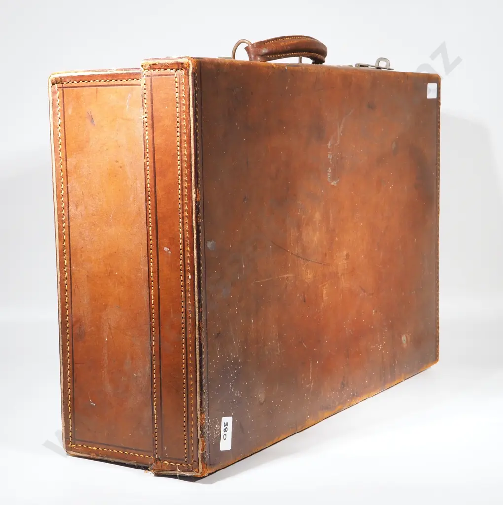 Vintage Leather Suitcase Image 1++