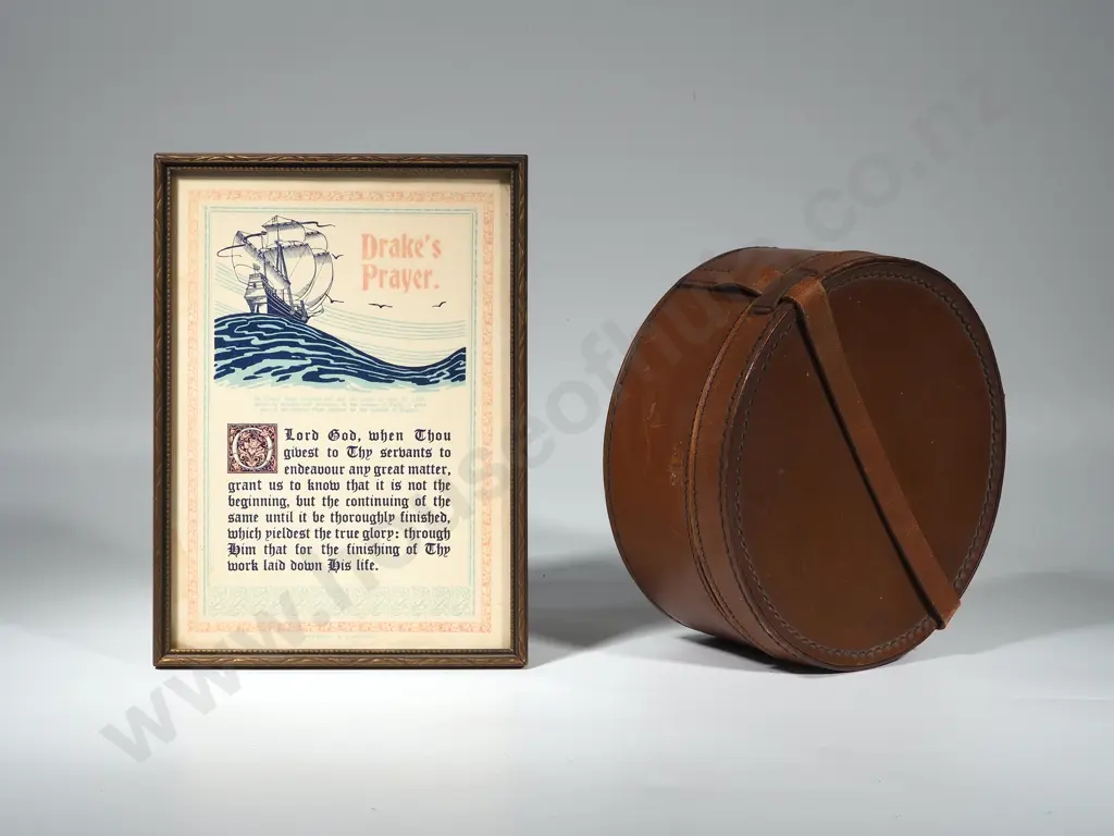 Leather Collar Box and a print entitled "Drake's Prayer" Image 1++