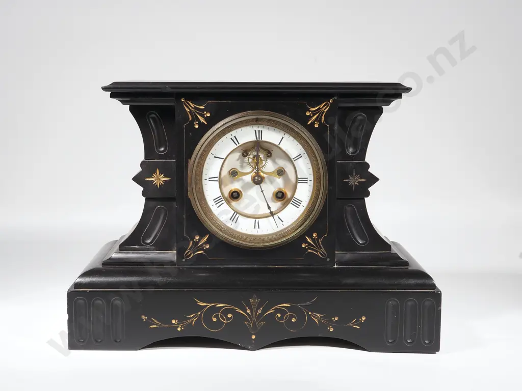 Black Slate Mantle Clock Image 1++