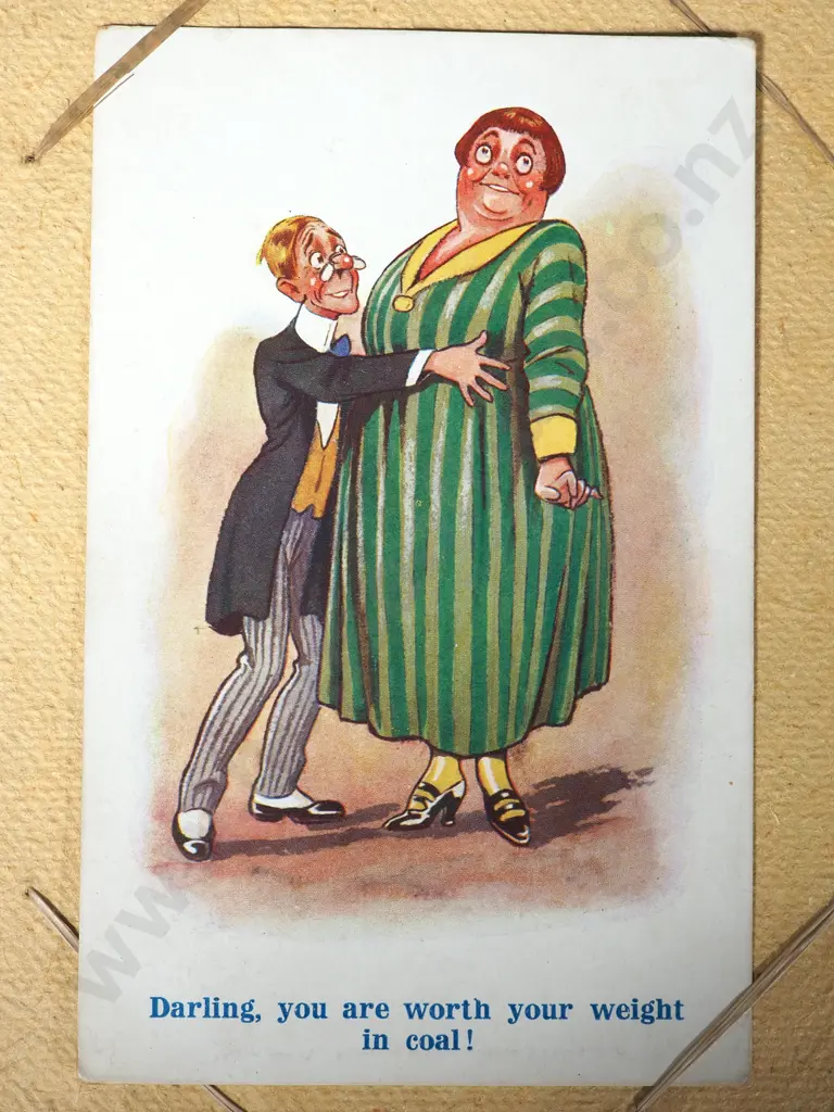 Album Containing Vintage Postcards, Mostly Humorous Image 1++