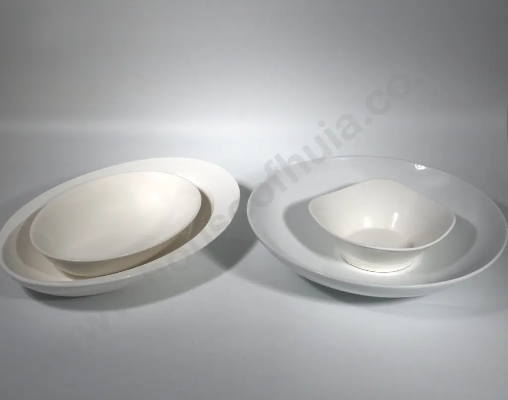 Collection of Four White Serving Dishes Image 1++