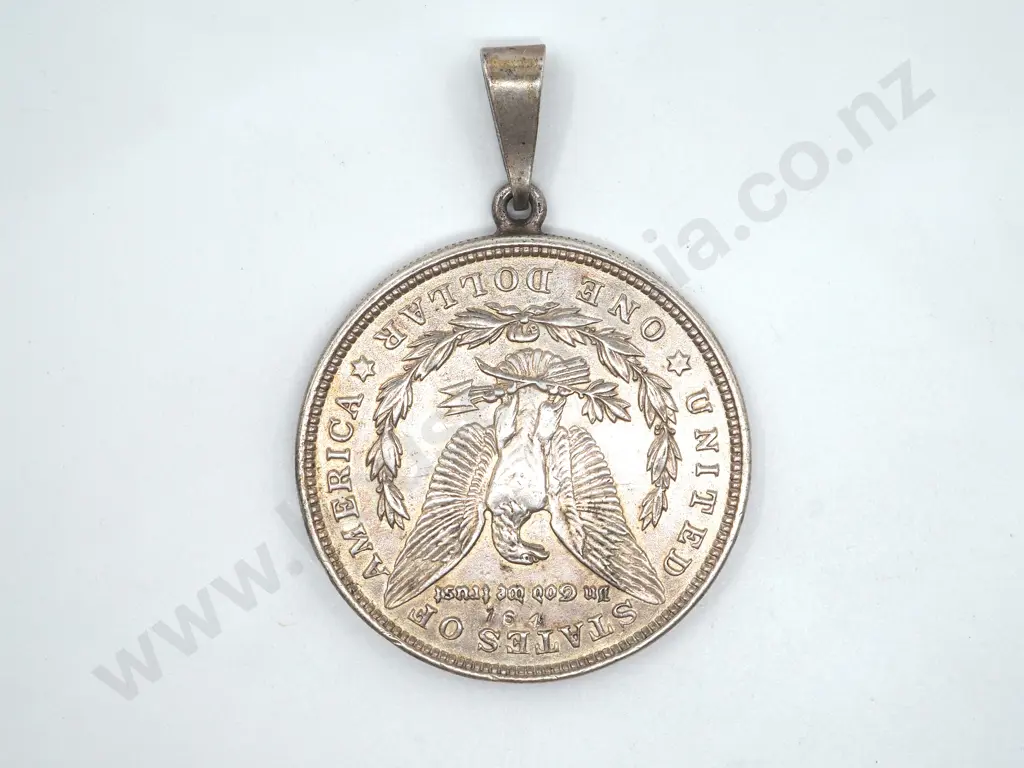 Sterling Silver USA One Dollar Pendant Image 1++