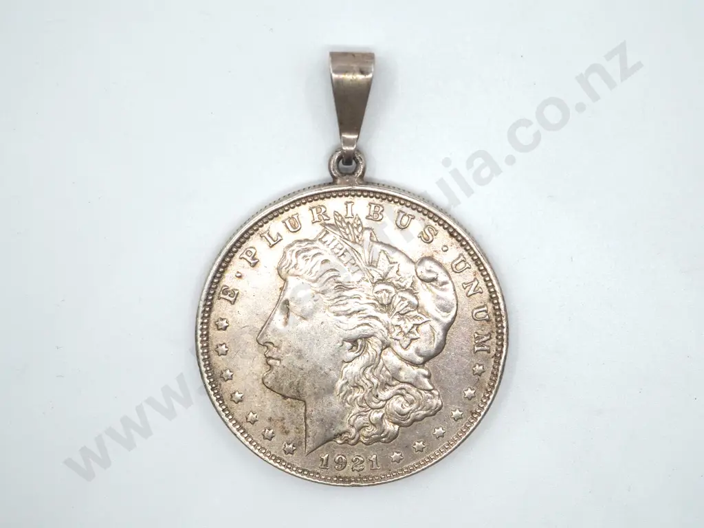 Sterling Silver USA One Dollar Pendant Image 1++
