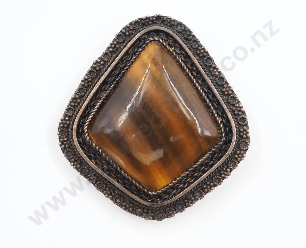 Sterling Silver & Stone Brooch Image 1++