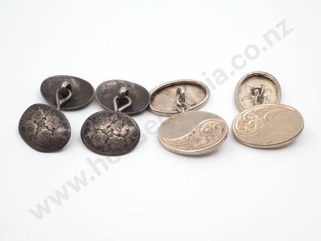 Two Pairs of Sterling Silver Cufflinks  Image 1++
