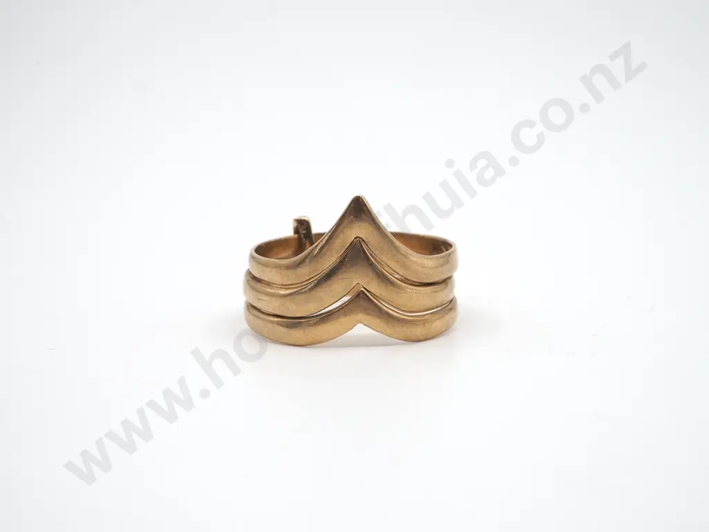 9ct Gold Triple Chevron Ring Image 1++