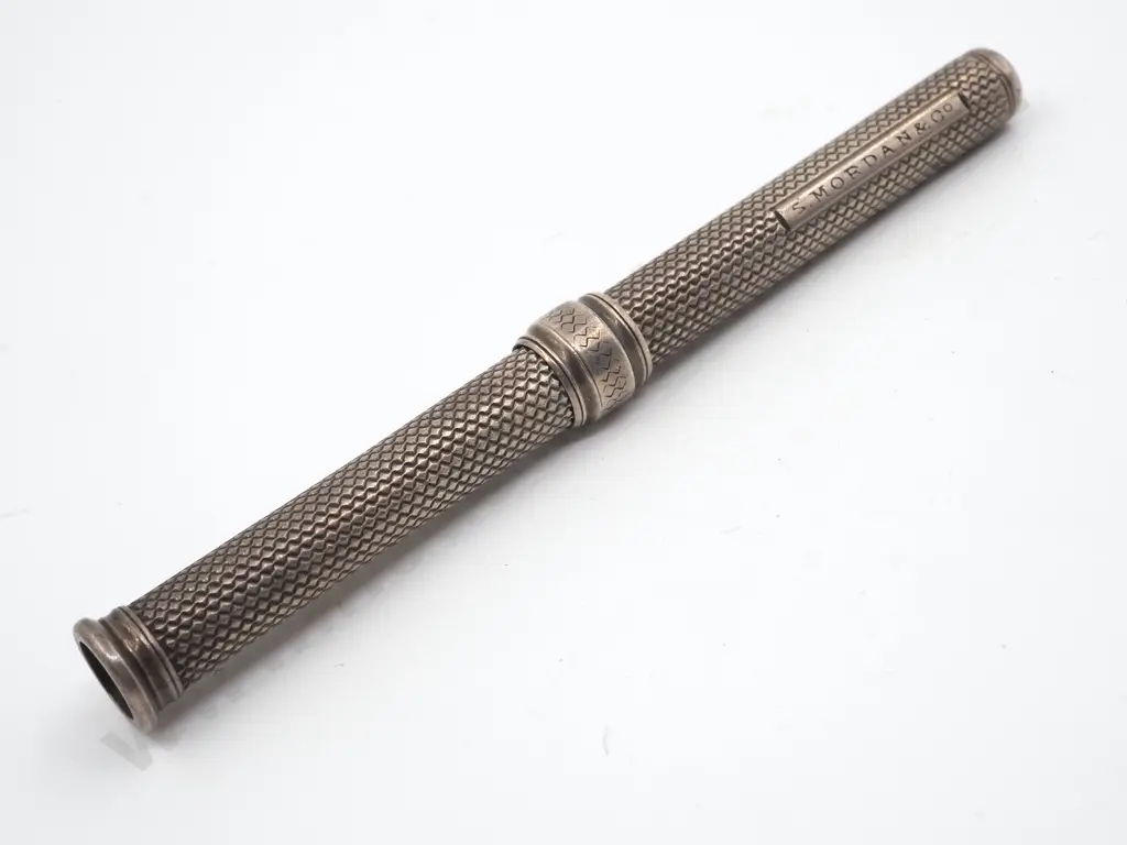 Sterling Silver Propelling Pencil with Cross Hatch Decoration  Image 1++