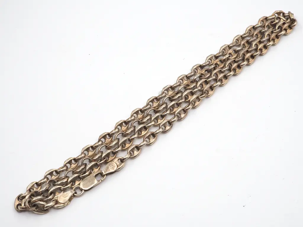 Sterling Silver Anchor Link Necklace  Image 1++
