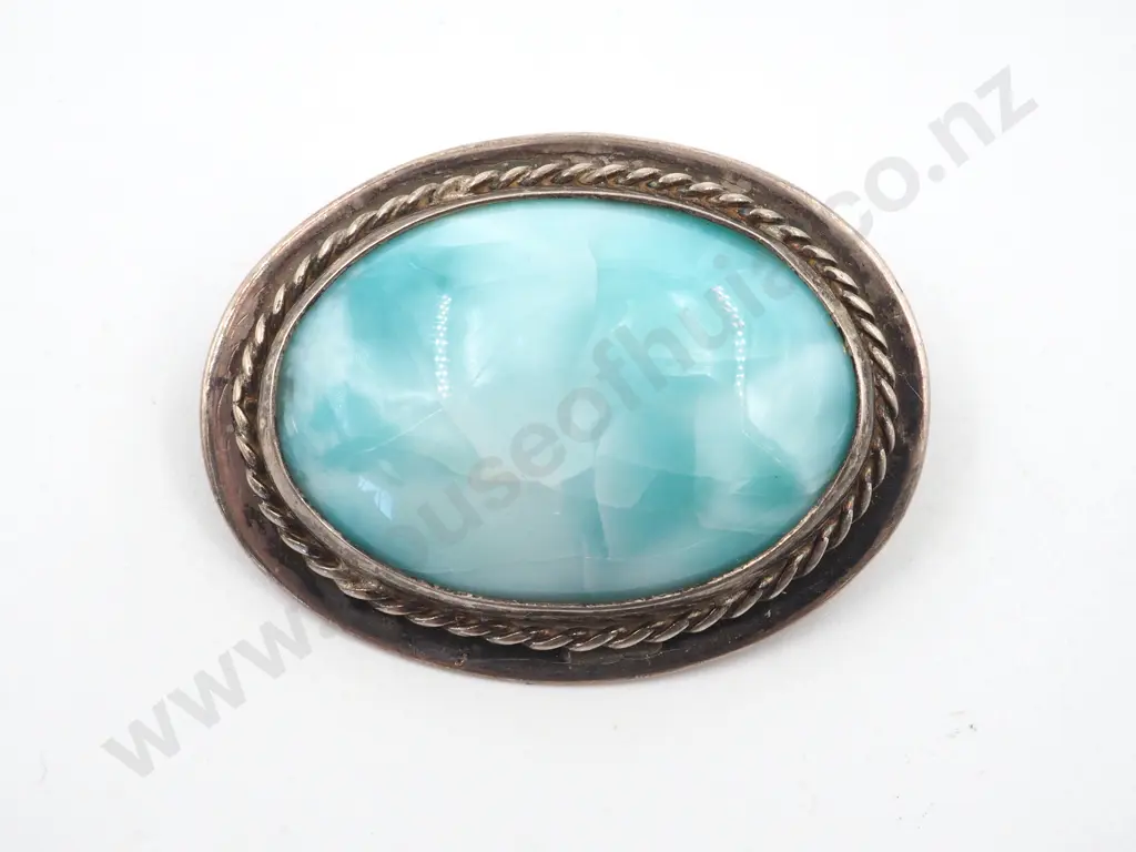 Sterling Silver & Stone Brooch Image 1++