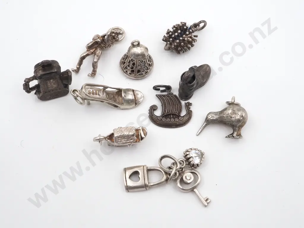 Ten Sterling Silver Charms  Image 1++
