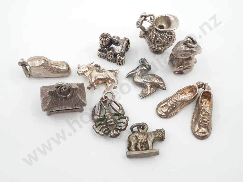 Ten Sterling Silver Charms  Image 1++