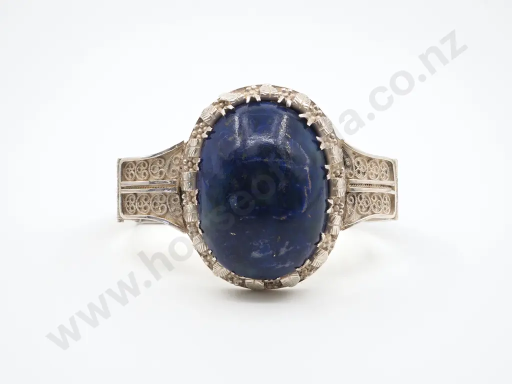 Exceptional Sterling Silver & Lapis Lazuli Bracelet Image 1++