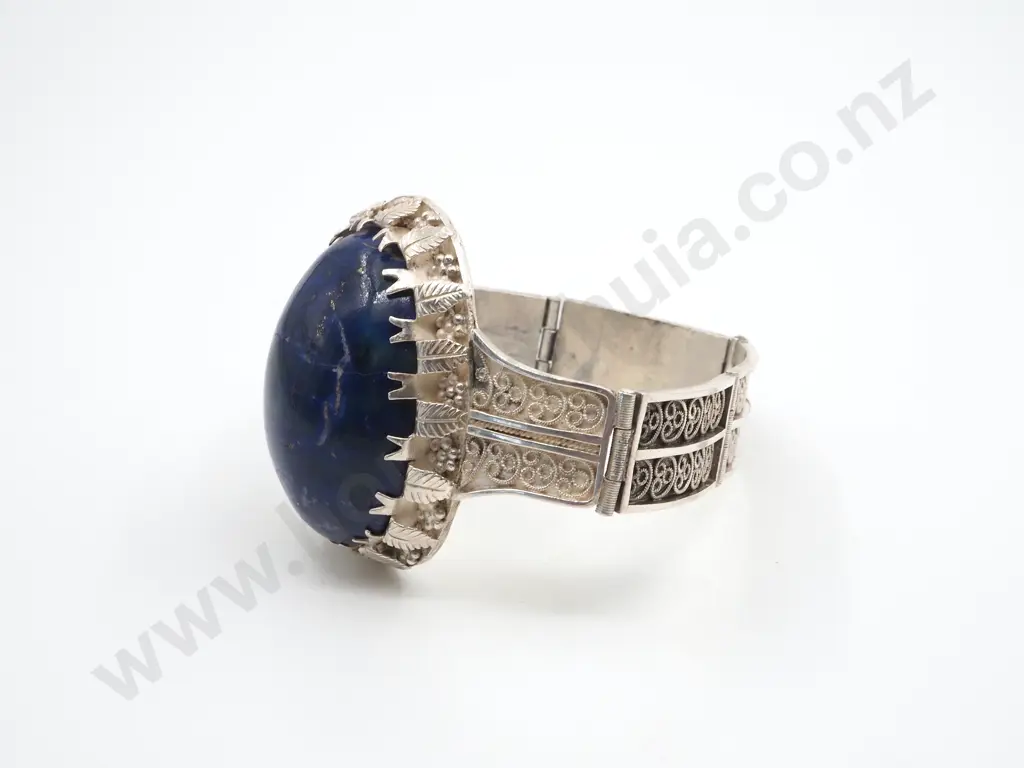 Exceptional Sterling Silver & Lapis Lazuli Bracelet Image 1++