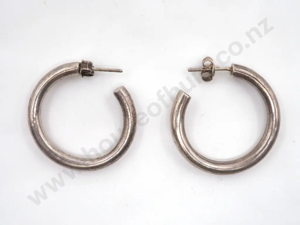 Sterling Silver Hoop Earrings Image 1++