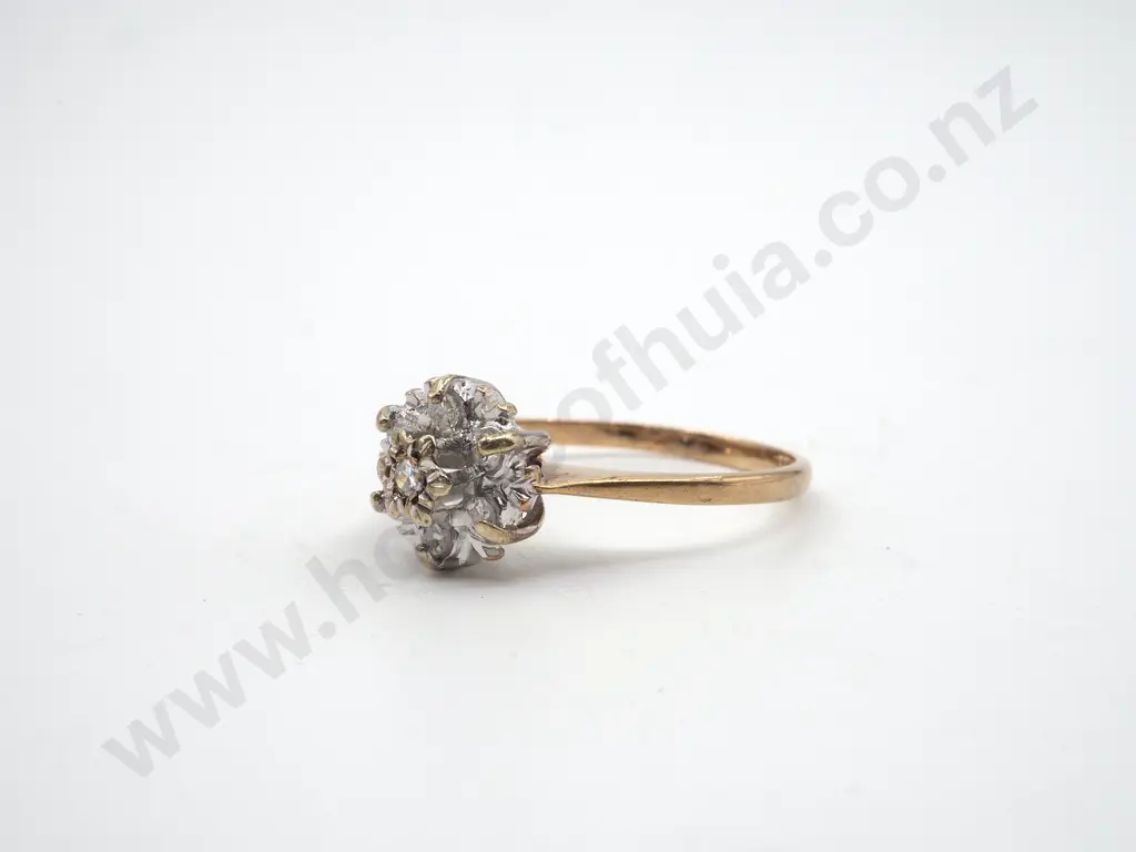 9ct Gold English Hallmarked Diamond Ring Image 1++