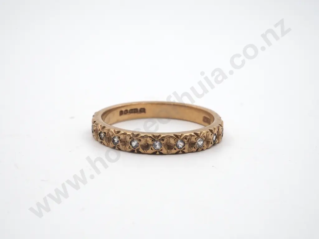 9ct Gold & White Gem Eternity Ring Image 1++