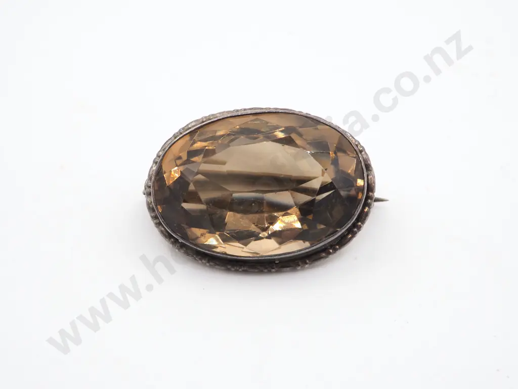 Sterling Silver & Stone Brooch Image 1++