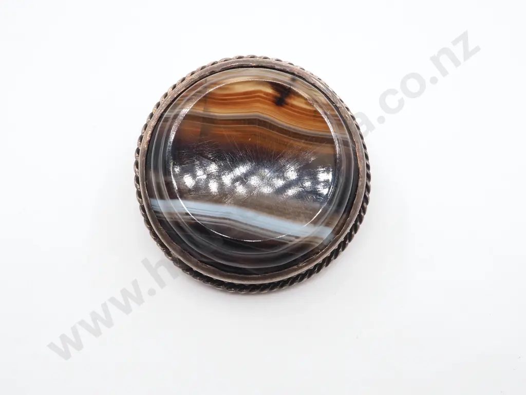 Sterling Silver Agate Brooch Image 1++