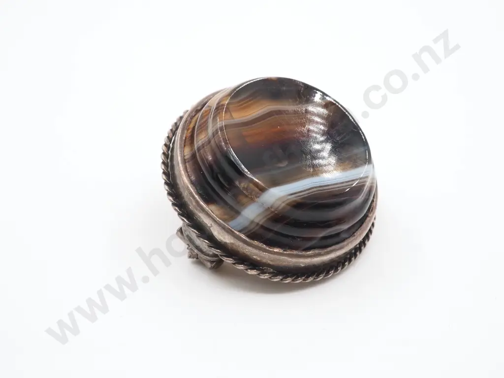 Sterling Silver Agate Brooch Image 1++