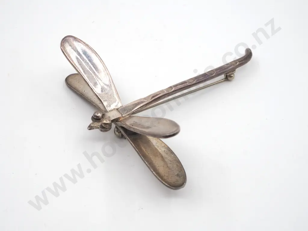 Vintage Mexican Sterling Silver Dragonfly Brooch Image 1++