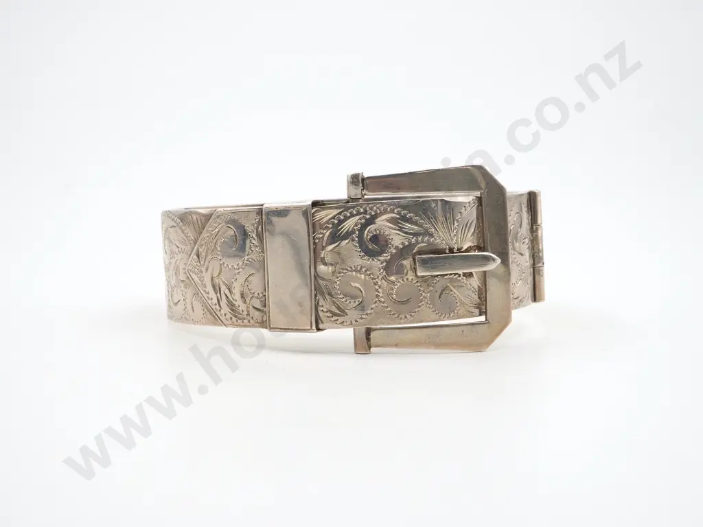 Vintage Sterling Silver Buckle Bracelet Image 1++