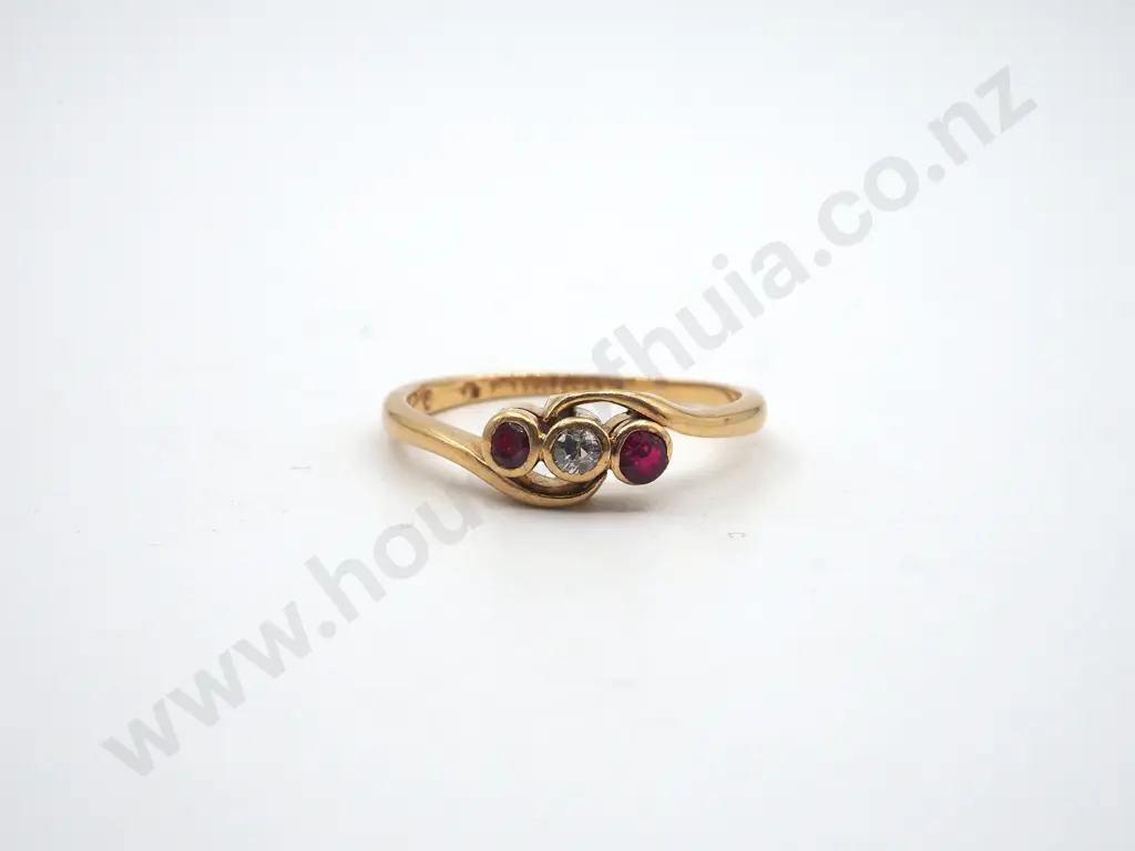 18ct Ruby & Diamond RIng Image 1++