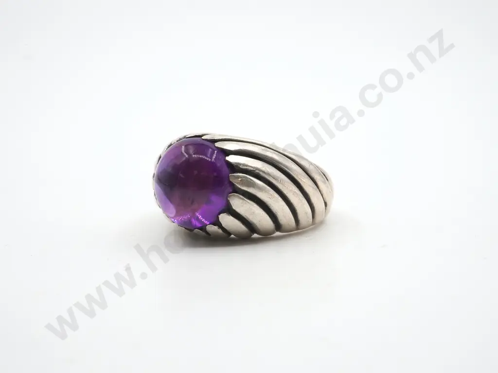 Gents Sterling Silver & Amethyst Ring  Image 1++