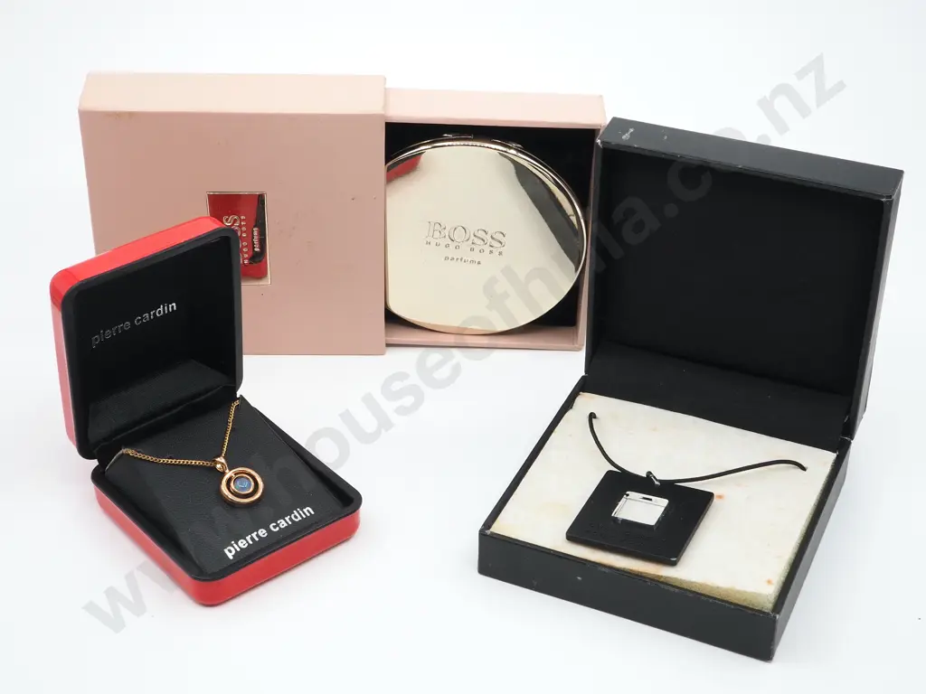 Gold Plate & Opal Pendant,Boxed L'Eau D'Issey Pendant & a Hugh BossBoxed  Compact Mirror  Image 1++