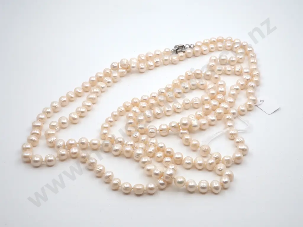 Long String of Pearls. Individually Knotted  Image 1++