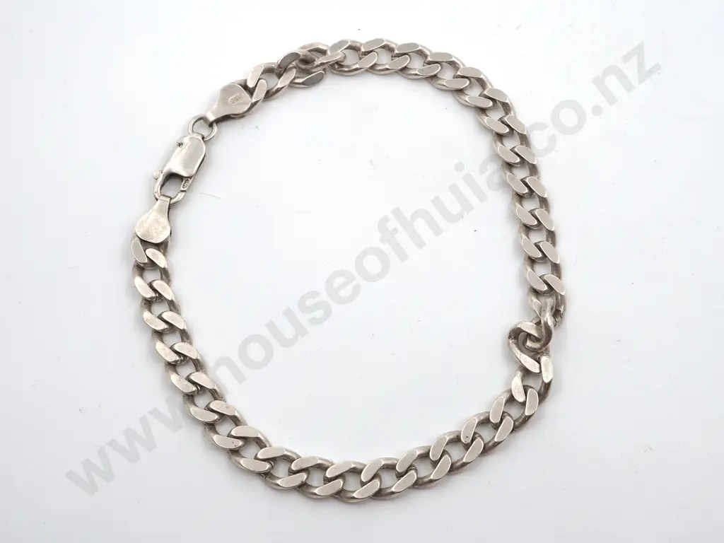 Sterling Silver Flat Curb Link Bracelet  Image 1++