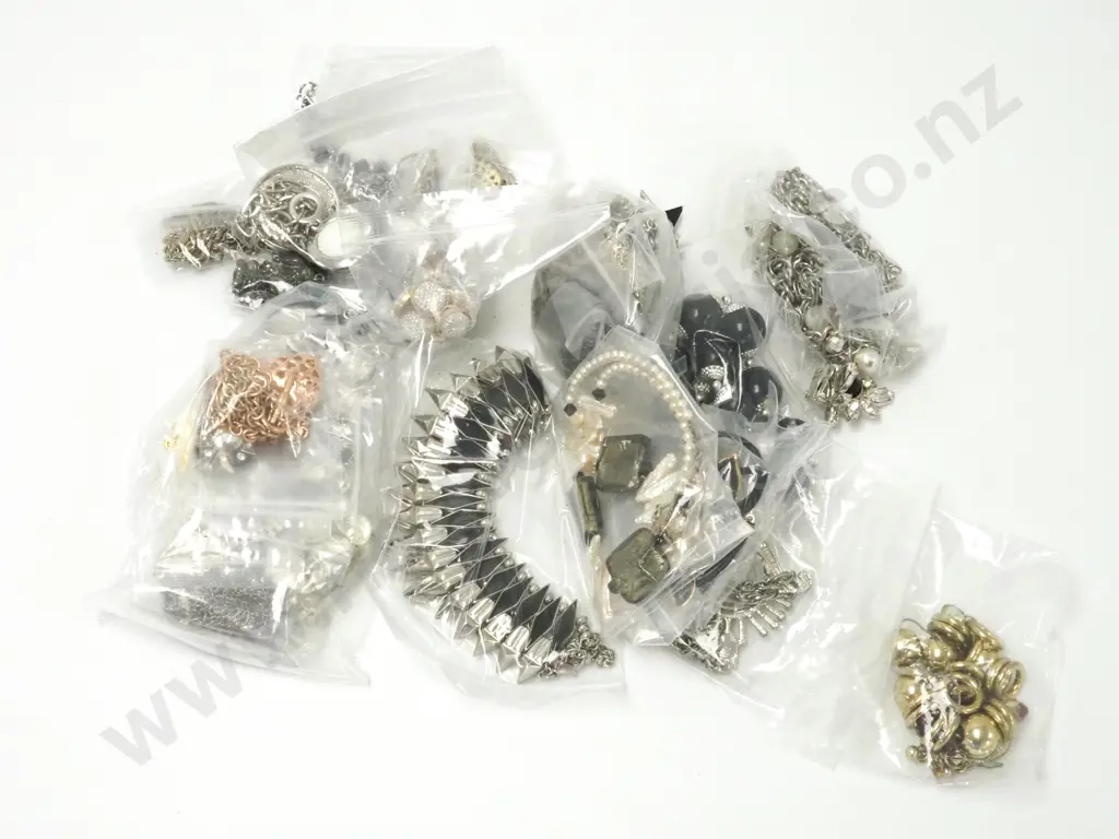 Large Bag of Silver Coloured Costume Jewellery. Mainly Chokers, Necklaces,  and Pendants. Image 1++