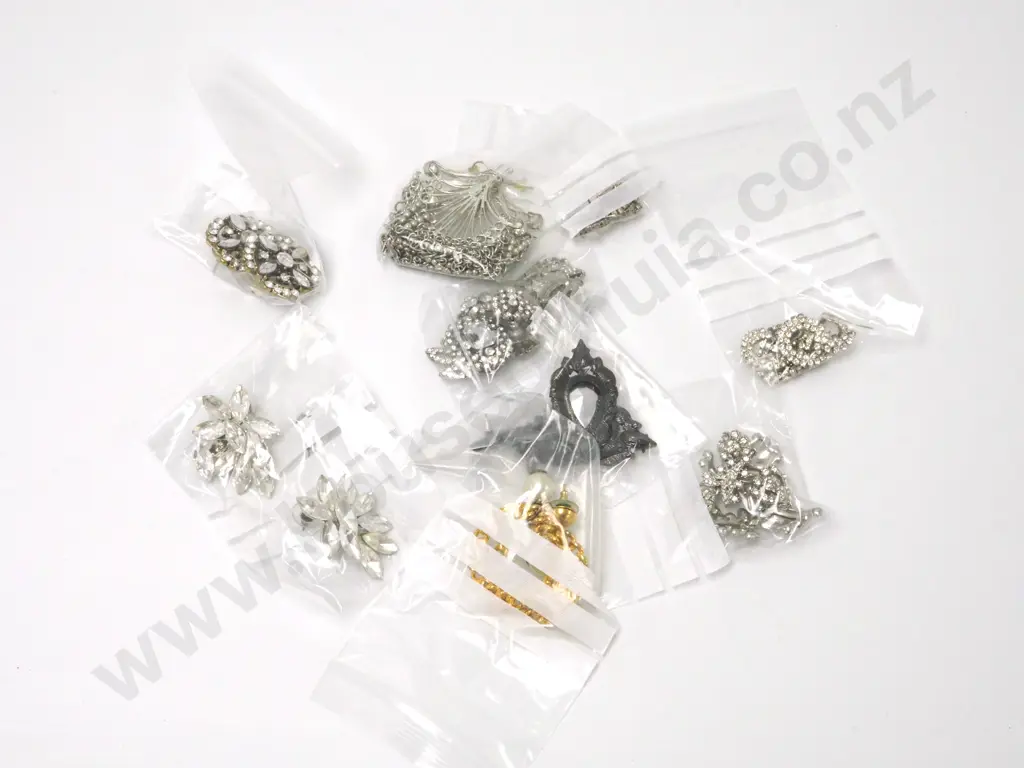 Large Bag of Costume Jewellery Containing Mostly Silver Earrings  Image 1++