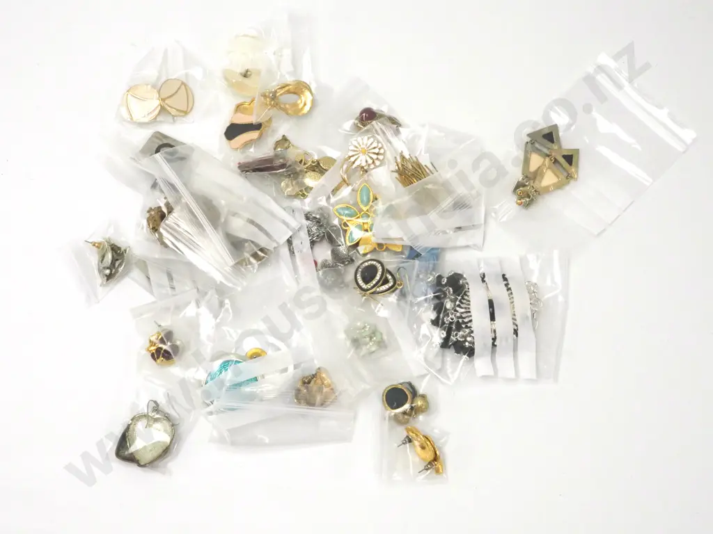 Bag Lot of Costume Jewellery Containing Mainly Earrings Image 1++