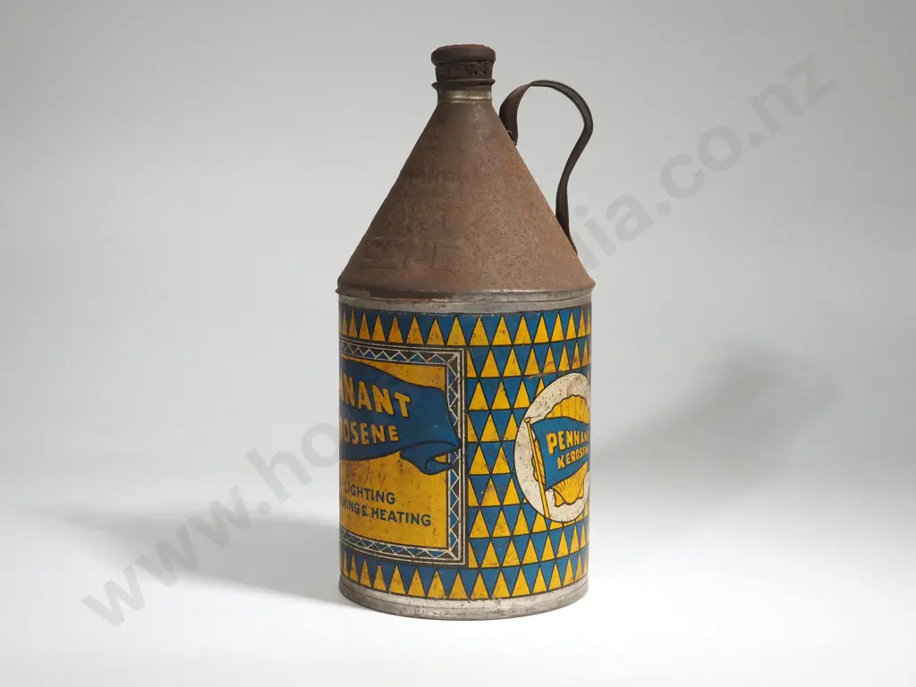 Antique Pennant Shell Kerosene Tin Image 1++