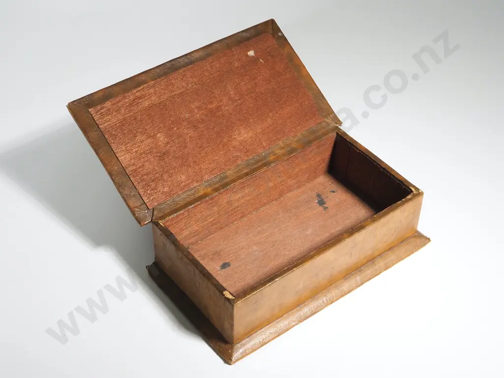 Leather Cigarette Box with Gilt Lettering  Image 1++