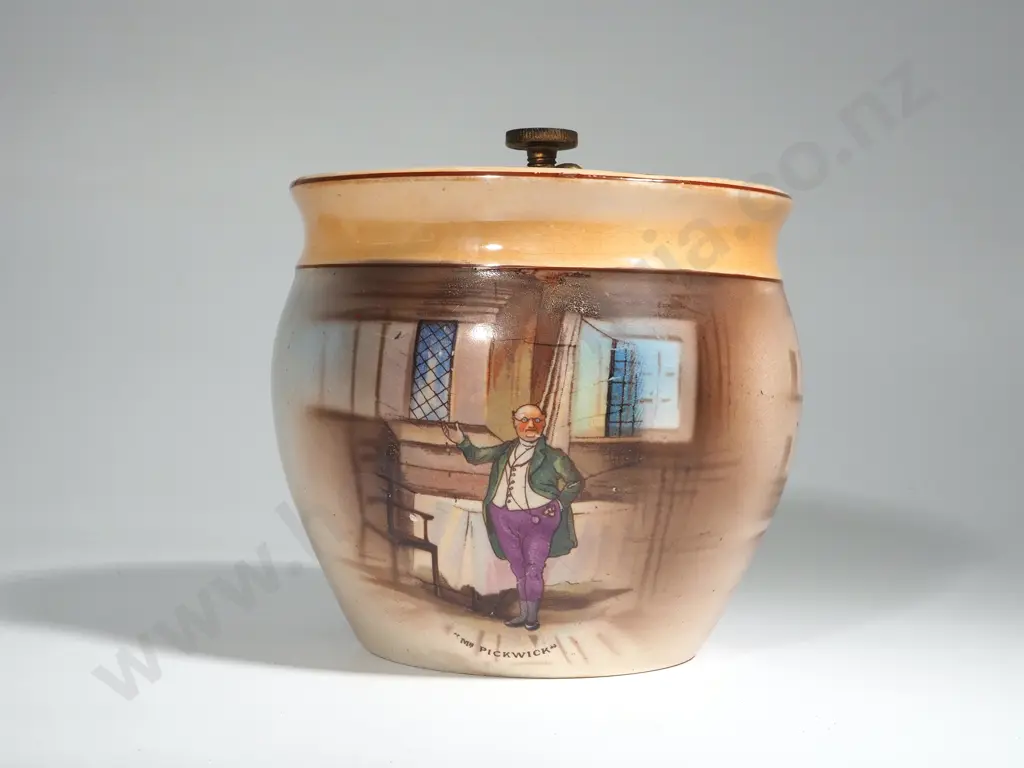 Dickens Souvenir Grimwades Ceramic Tobacco Jar Humidifier with Lid Image 1++