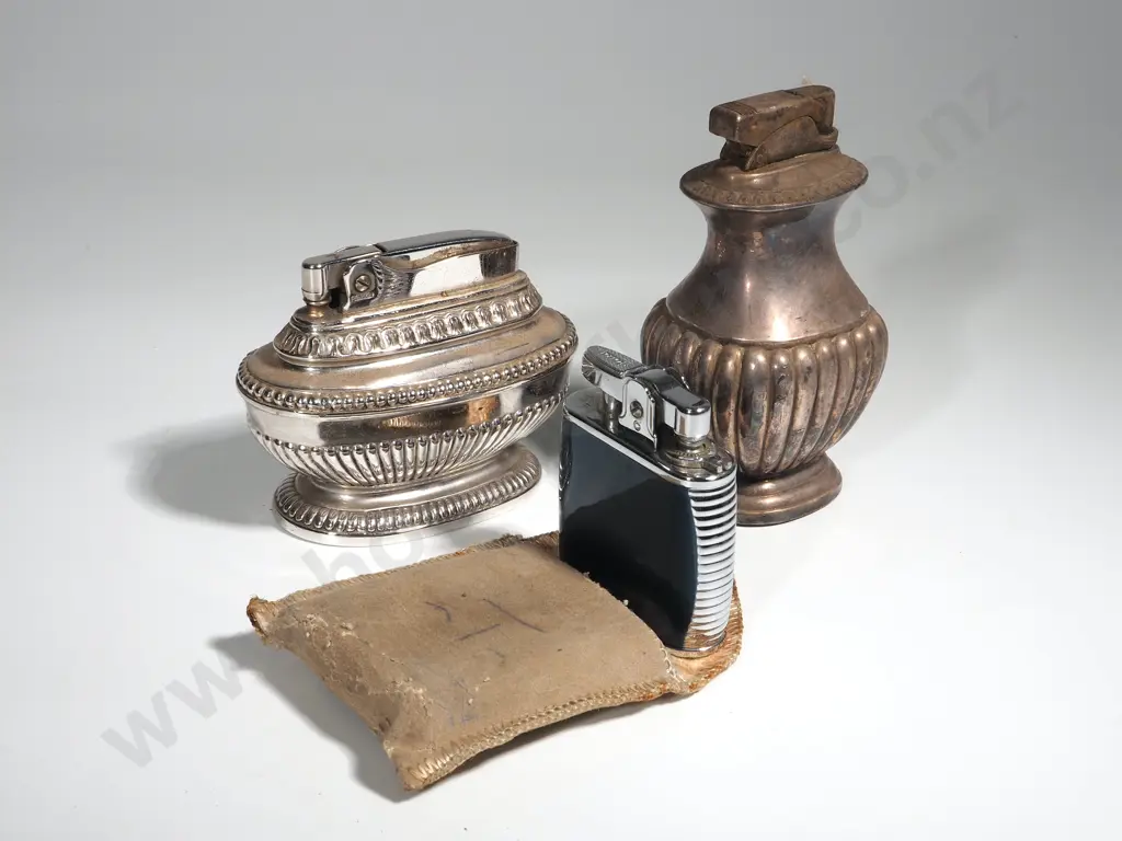 Two Table Lighters & Bronson Pocket Lighter Image 1++