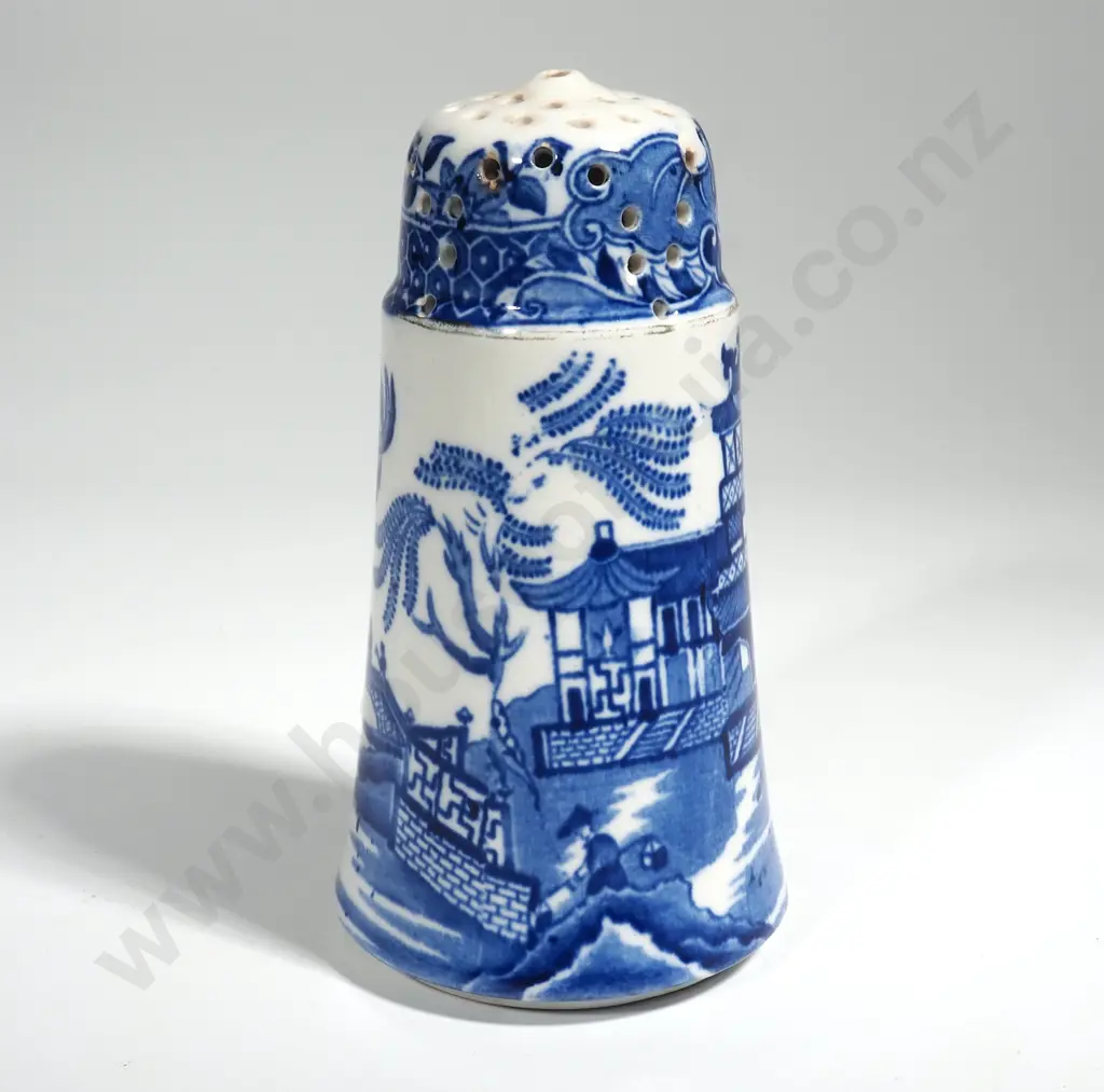 Blue & White Burleigh Ware Sugar Sifter - Willow Pattern Image 1++