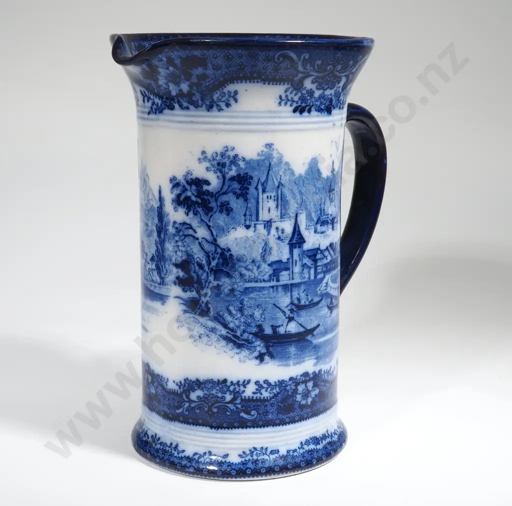 Royal Doulton Blue & White Jug in the Switzerland Pattern Image 1++