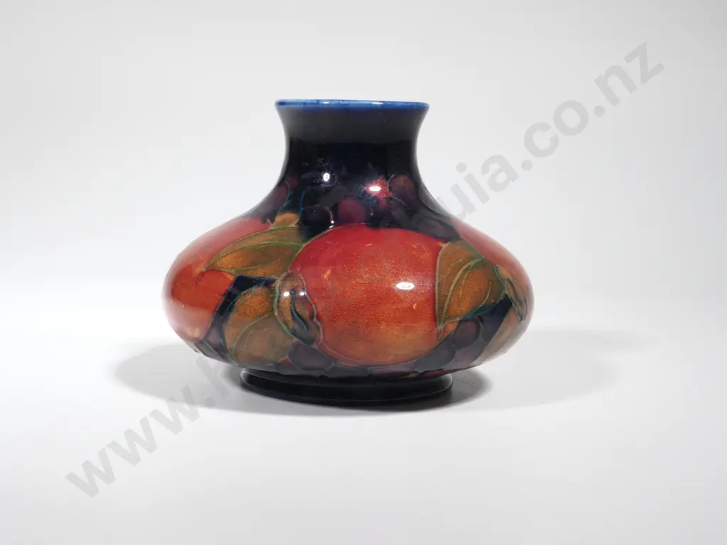 Bulbous Moorcroft Vase in the Pomegranate Pattern - Green Signature Image 1++